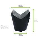 PacknWood 210CPST8N, 5 Oz 4.15 Dia "Tulip" Black Greaseproof Baking Cup, 1200/CS