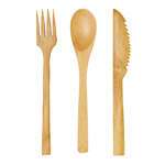 PacknWood 210CVBAK3K, 7-Inch Wrapped Bamboo Cutlery 3/1 Kit (Knife, Fork, Spoon), 250/CS