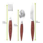 PacknWood 210CVINBOIS, 7.75-Inch Long Wrapped Stainless Steel Cutlery Set in PP Bag, 50/CS