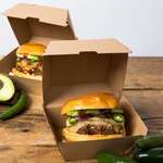 PacknWood 210EATBUK50, 2.8x2.8x2-Inch Kraft Mini Hamburger Clamshell Takeout Box, 500/CS