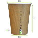 PacknWood 210GCBIO12, 12 Oz Compostable Single Wall Paper Cup, 1000/CS