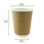 PacknWood 210GCDW10K, 10 Oz Double Wall Kraft Compostable Paper Cup, 500/CS