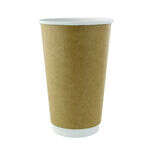 PacknWood 210GCDW20K, 20 Oz Double Wall Kraft Compostable Paper Cup, 500/CS