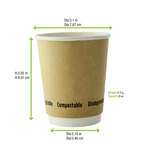 PacknWood 210GCDW8K, 8 Oz Double Wall Kraft Compostable Paper Cup, 500/CS (Discontinued)