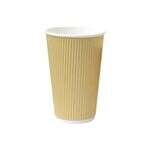 PacknWood 210GCR16BG, 16 Oz Rippled Beige Paper Cup, 500/CS
