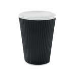 PacknWood 210GCRPLA12N, 12-oz Black Ripple Hot Cup, 500/CS