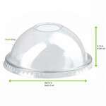 PacknWood 210GKLD78DX, 3-inch Clear Dome Lid With Hole, 1000/CS