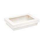 PacknWood 210KARECWH2215, 50 Oz Rectangular White Kray Boxes with PET Window Lid, 200/CS