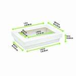 PacknWood 210KARECWH2215, 50 Oz Rectangular White Kray Boxes with PET Window Lid, 200/CS