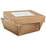 PacknWood 210KRAYB135 4.7x4.7x2-inch Square Kraft Paper Box with Clear Window, Brown, 250/CS