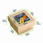 PacknWood 210KRAYB85, 7 Oz Kraft Kray Boxes with PET Window Lid, 250/CS