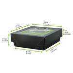 PacknWood 210KRAYBAK115, 12 Oz Bakeable Black Kray Box with PET Lid, 100/PK