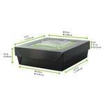 PacknWood 210KRAYBAK155, 32 Oz Bakeable Black Kray Box with PET Lid, 100/PK