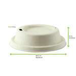 PacknWood 210LPU90D, 12 Oz Compostable Brown Sugarcane Coffee Lid for 10-20 Oz Cups 1000/CS