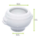 PacknWood 210MBPLION, 2.6 Oz Mini Porcelain Soup Tureen, 36/PK
