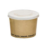 PacknWood 210PLAS16, 16 Oz, Compostable Kraft Ripple Soup Cup, 500/CS. Lids Sold Separately. (Discontinued)