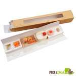 PacknWood 210PLUMIER 23.6x3.5x3.5-inch Rectangular Long Kraft Paper Box with Clear Window, Brown, 50/CS