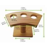 PacknWood 210SBAM3, 6.25-inch 3 Holes Bamboo Cone and Temaki Display, 10/PK