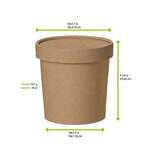 PacknWood 210SOUPCOK16, 16 Oz Brown Kraft Soup Cup with Kraft Lid Included, 500/CS