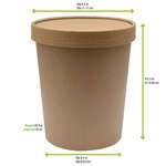 PacknWood 210SOUPCOK32, 32 Oz Brown Kraft Soup Cup with Kraft Lid Included, 250/CS