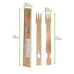 PacknWood 210STIXF, 7-inch Beginners Wooden Fork Chopsticks Wrapped by Pair, 1000/CS