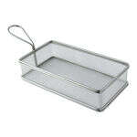 PacknWood 294PANR225, 32 Oz Rectangular Stainless Steel Serving Fry Basket, 6/PK