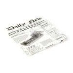 PacknWood 2CHPAPNEWS171, 6.7-inch White Bag Opens 2 Sides with Newspaper Design, 1000/CS