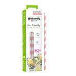 PacknWood 8NPCHP19PK1, 7.75-inch Unwrapped Pink & White Striped Paper Straws, 300/CS