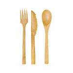 PacknWood 8NPCVBAK121B, 6.25-inch Bambi Bamboo Cutlery Kit, 144/CS