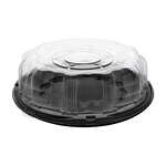 Pactiv CLOSEOUT - Pactiv 9812-KCA9, 12-Inch SmartLock Black Tray with Clear High Dome Lid, 25/CS (Discontinued)