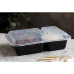 Pactiv NC8288B-NS, 30 Oz Newspring 2-Compartment Microwavable Container and Lid Combo, 150/CS