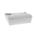Pactiv CLOSEOUT - Pactiv SMB05WHT, 8.5x8.5x2.5-Inch White #5 Folded Paper Take Out Box, 100/CS