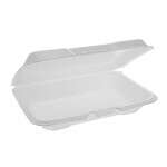 Pactiv YTH102070000, 9.3x6.5x1.3-Inch PS Foam Shallow Hinged Lid Rectangular Container, 150/CS