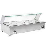 Prepline BM4, 34-Inch Countertop Steam Table Bain Marie Food Warmer for 4 Pans