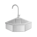 Prepline CHS-12, 12-Inch Stainless Steel Corner Hand Sink with Faucet