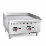 Prepline ENCTGM-24-N/L, 24-Inch Commercial Countertop Gas Griddle with Manual Controls - 60,000 BTU