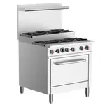 Prepline ENER6B36TJ-N, 36-Inch Natural Gas 6 Burner Commercial Step-Up Range with Oven