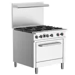 Prepline ENR6B36N, 36-Inch 6 Burner Commercial Gas Range with Oven - Natural Gas