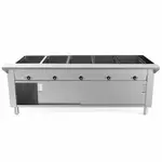 Prepline ESTC74-5S, 74-Inch Five Pan Sealed Well Electric Hot Food Steam Table with Enclosed Base and Sliding Doors - 208/240V, 3700W