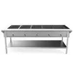 Prepline GST74-5O, 74-Inch Five Well Gas Hot Food Steam Table with Undershelf