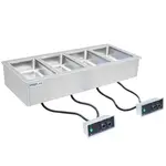 Prepline HFW4, Stainless Steel Four Pan Insulated Drop-In Hot Food Well - 208/240V