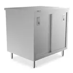 Prepline PC-3036, 30x36-Inch Stainless Steel Enclosed Base Work Table w/ Sliding Doors and Adjustable Shelf, NSF