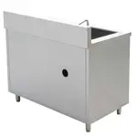 Prepline PCST-2448, 24x48-Inch Stainless Steel Enclosed Base Work Table with Sink and Sliding Doors