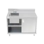Prepline PCST-3048, 30x48-Inch S/S Enclosed Base Work Table with Sink and Sliding Doors