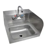 Prepline PHS16-SP, 16-Inch Hand Sink, 2 Side Splash, with Faucet, NSF