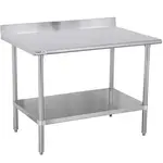 Prepline PWTG-3048-4BS, 30x48-Inch Stainless Steel Worktable with Undershelf with 4" Backsplash