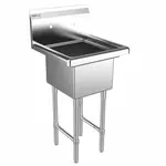 Prepline XS1C-1416, 19-Inch Stainless Steel 1-Compartment Commercial Sink - 14x16-Inch Bowl