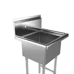 Prepline XS1C-1818, 23-inch 1-Compartment Commercial Sink, 18x18-inch Bowls