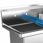 Prepline XS1C-1818-L, 38.5-inch 1-Compartment Commercial Sink with Left Drainboard, 18x18-inch Bowls