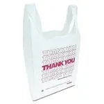 Rainbow 1/8W2000, 1/8-Size White Plastic T-Shirt Shopping Bags, Small, 2000/CS